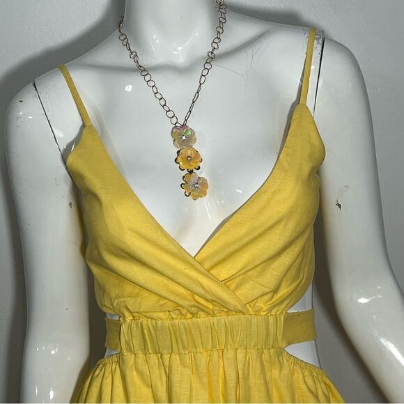 NWT All About May  Bon Voyage‎ Yellow Cut-Out Sides Tie Back Sundress -- 6 - Picture 6 of 16